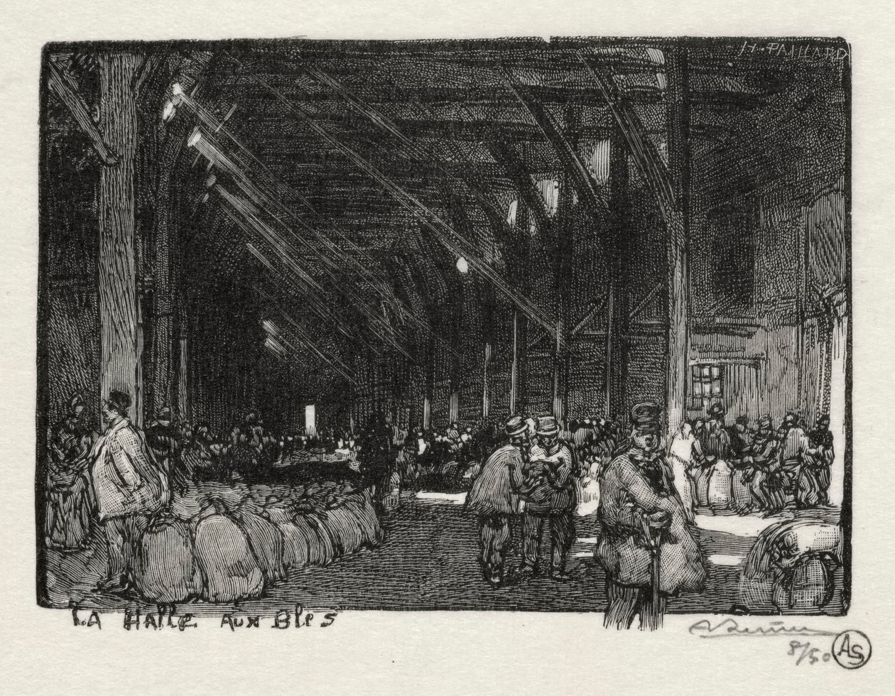 Illustrert Rouen: Halle aux Blès av Auguste Louis Lepère