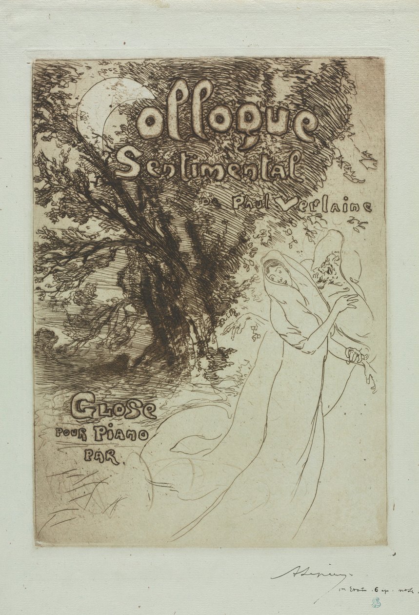 Sentimental Colloquy of Paul Verlaine, 1897. av Auguste Louis Lepère