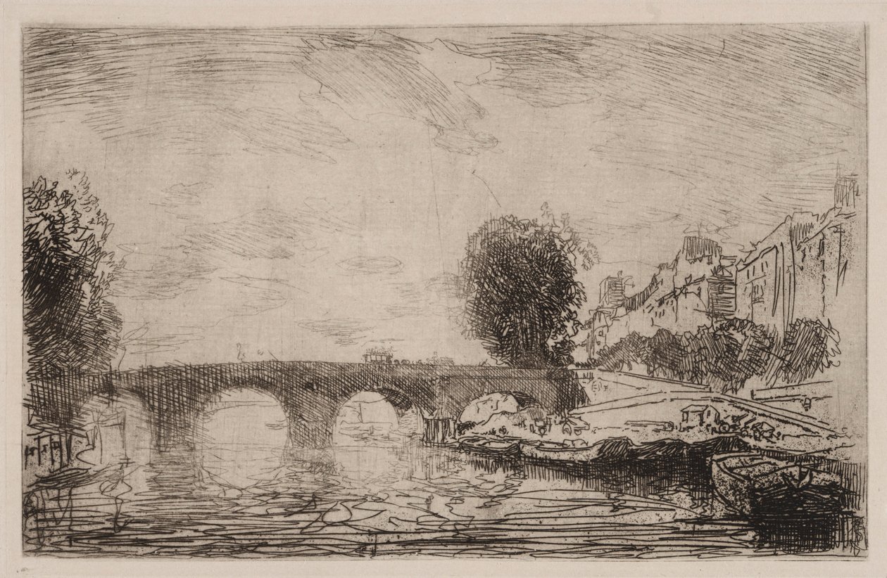 Solnedgang ved Pont Marie, 1890. av Auguste Louis Lepère