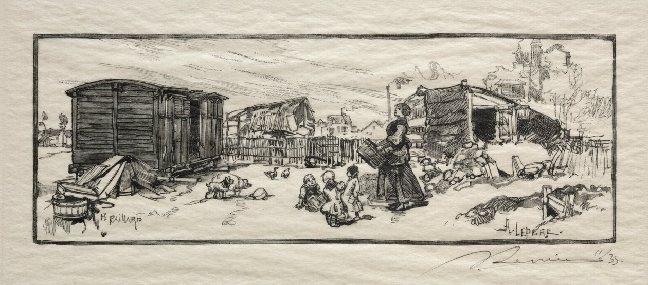 Vognhuset Le wagon-logement. av Auguste Louis Lepère