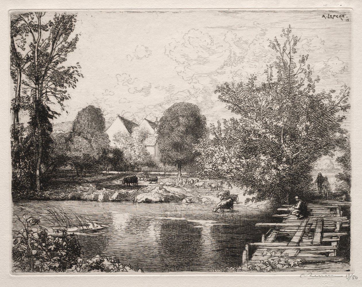 Den gamle gangbroen av Auguste Louis Lepère