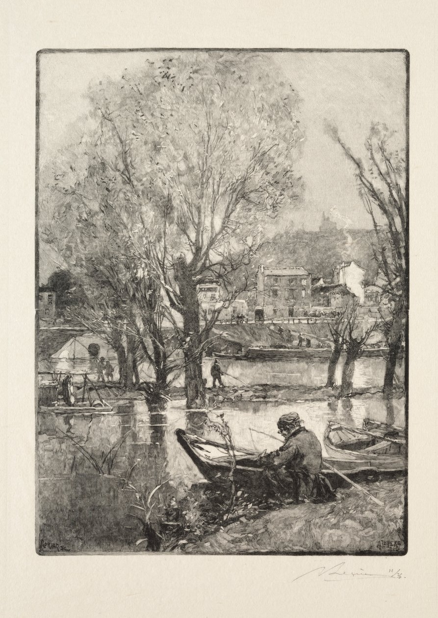 Et hjørne av Billancourt Island av Auguste Louis Lepère