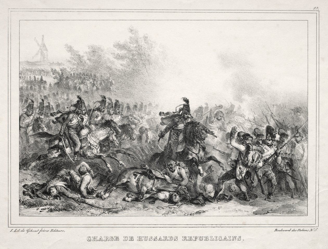 Album for 1833: Charge of Republican Hussars av Auguste Raffet
