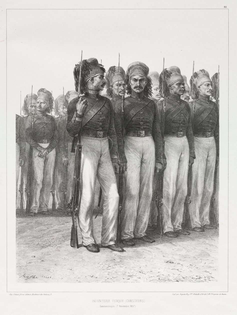 Tyrkisk infanteri, chasseurs, 1837. av Auguste Raffet