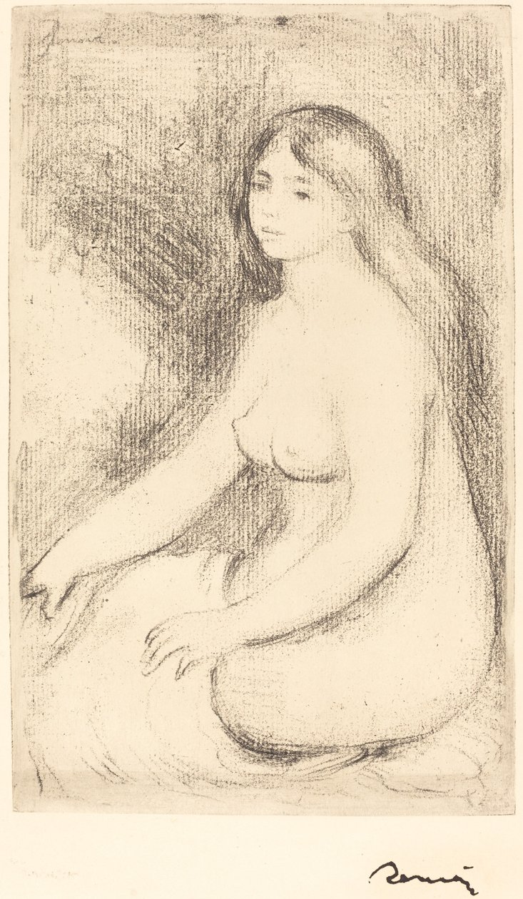 Sittende bader (Baigneuse assise) av Auguste Renoir