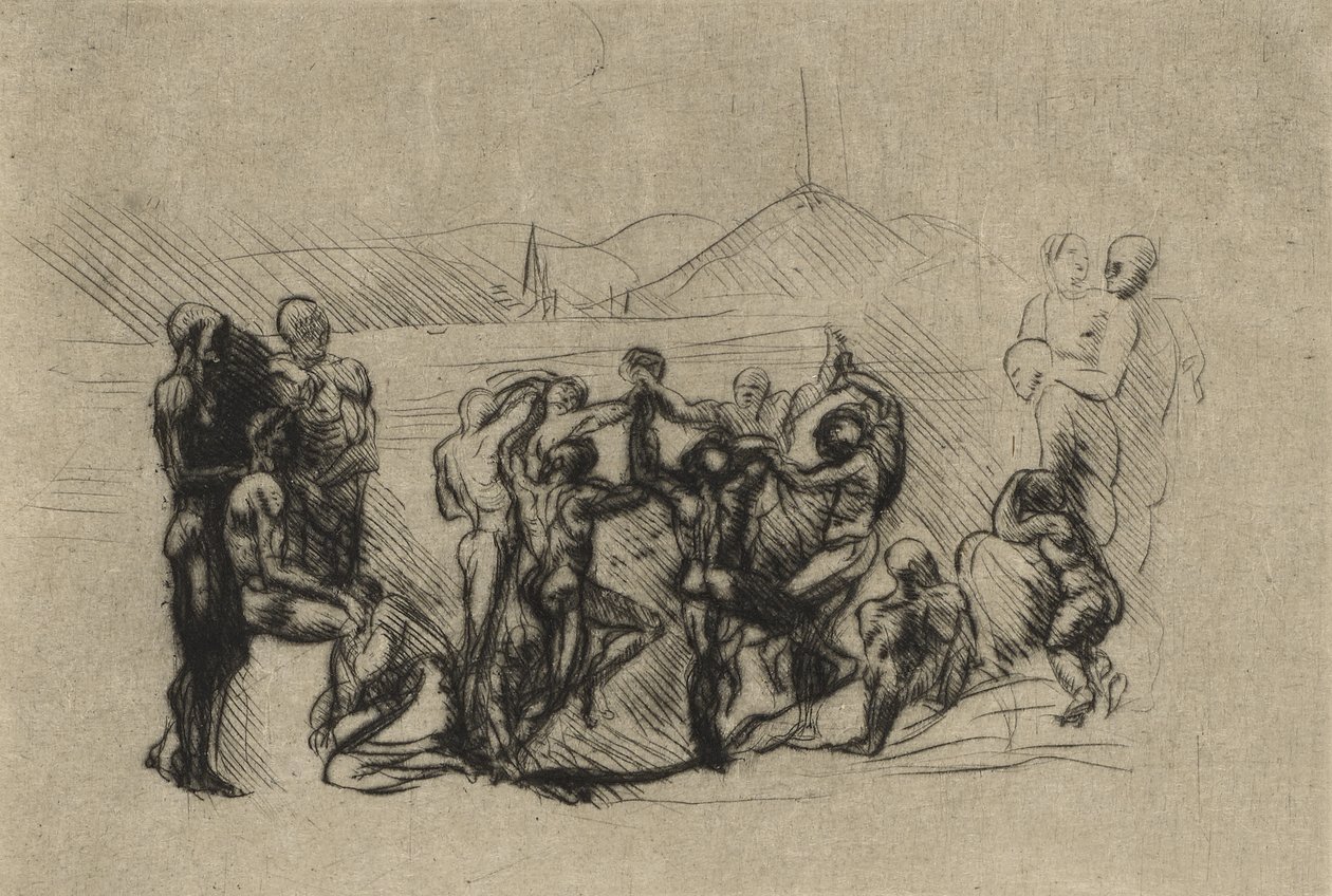 La Ronde, ca. 1883 (tørrpunkt) av Auguste Rodin