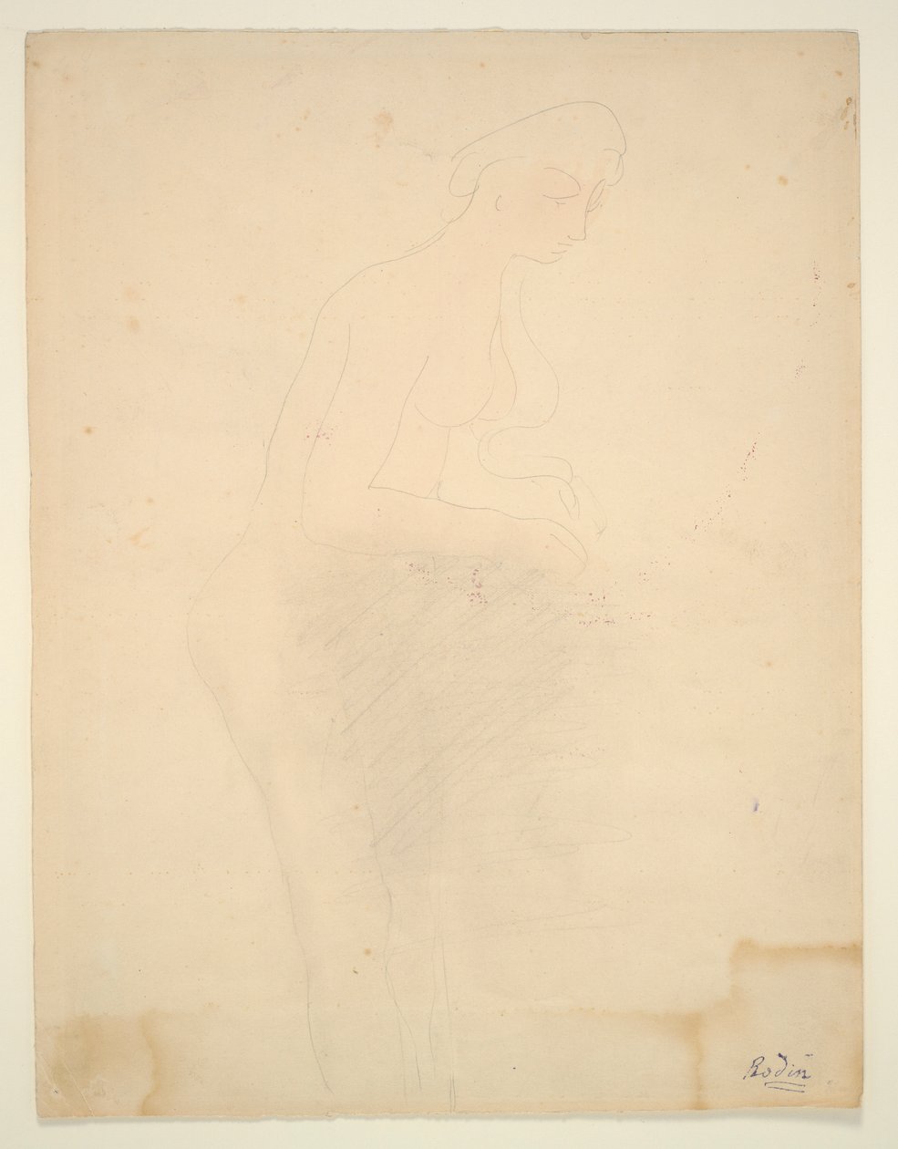 Naken stående, høyre profil av Auguste Rodin