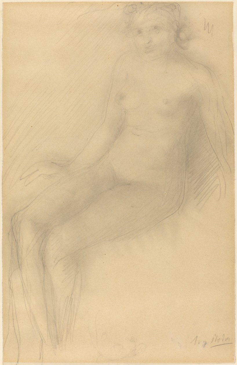 Sittende naken kvinne av Auguste Rodin