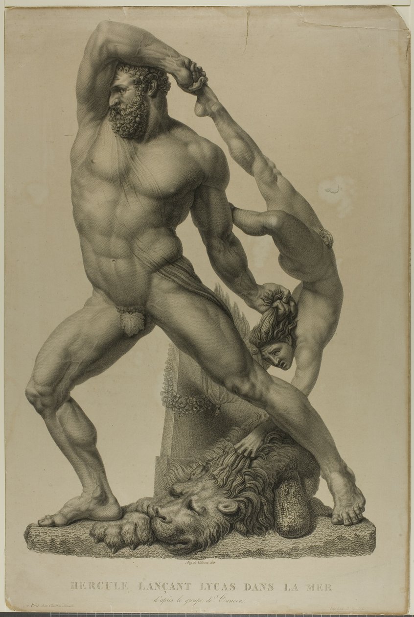 Hercules kaster Lichas i havet av Auguste de Valmont