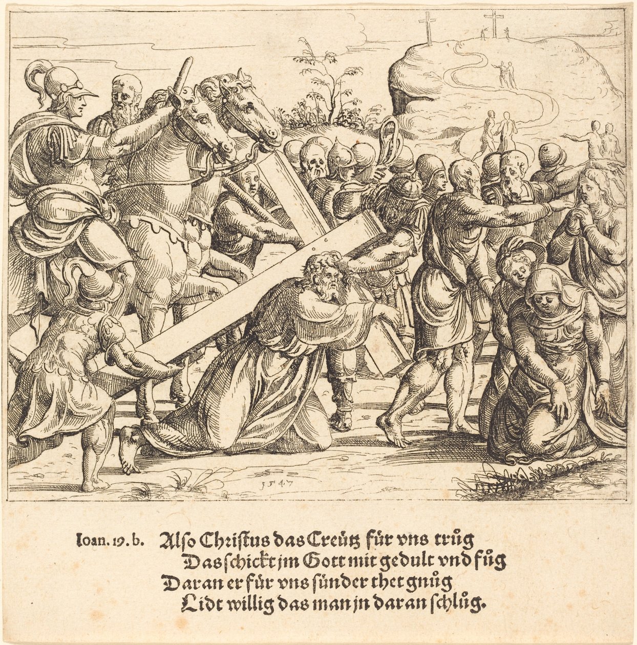 Kristus som bærer korset, 1547. av Augustin Hirschvogel