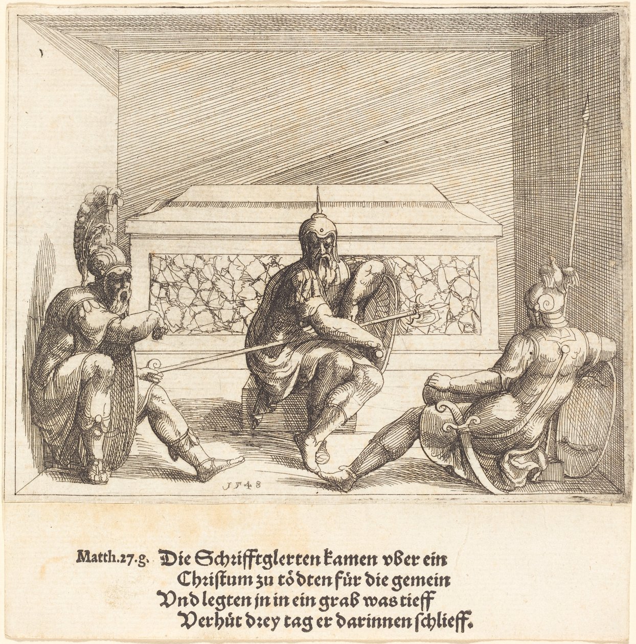 Kristus i graven, 1548. av Augustin Hirschvogel