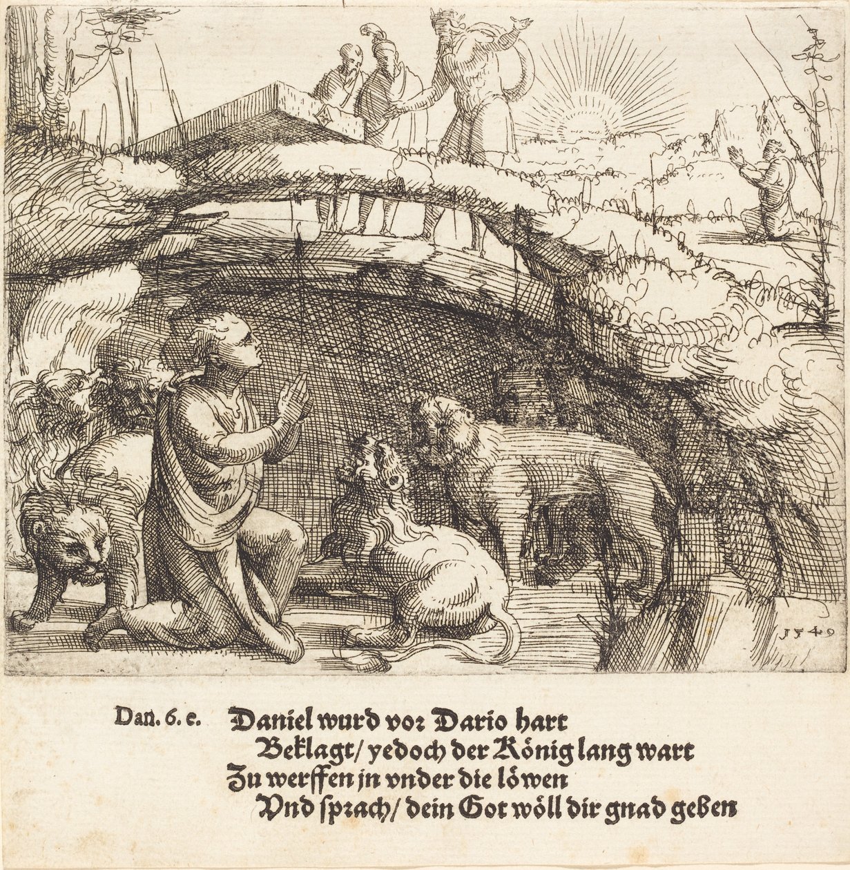 Daniel i løvenes hule, 1549. av Augustin Hirschvogel