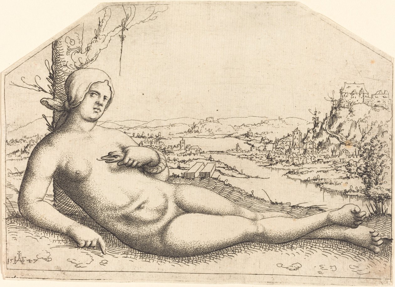 Kleopatras død, 1547. av Augustin Hirschvogel