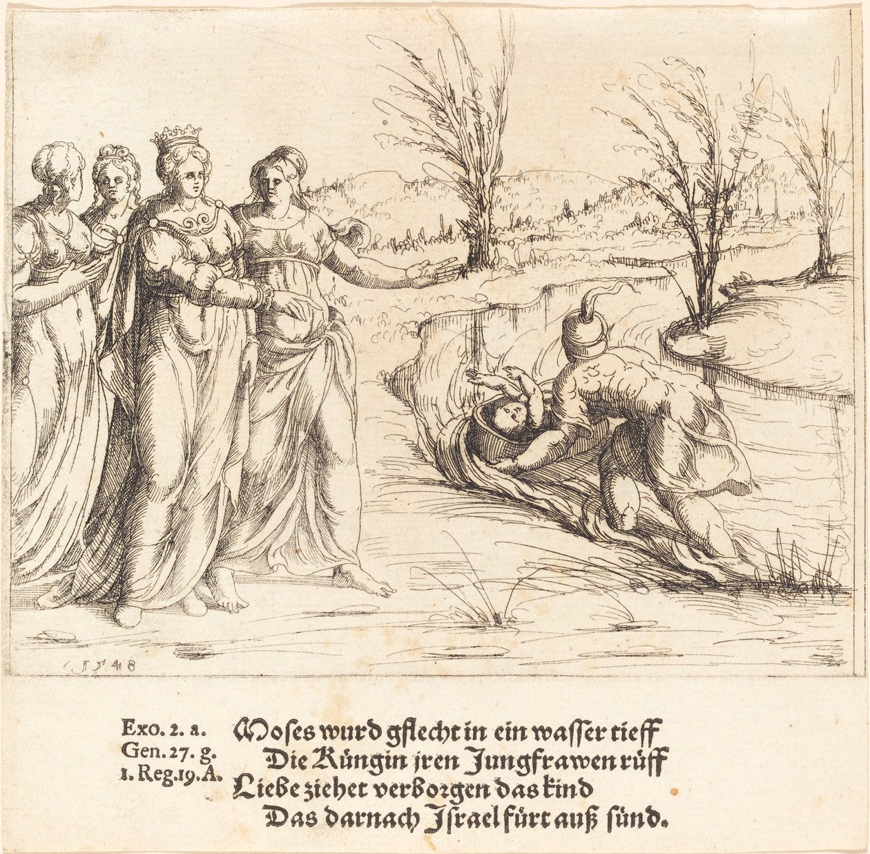 Funnet av Moses, 1548. av Augustin Hirschvogel