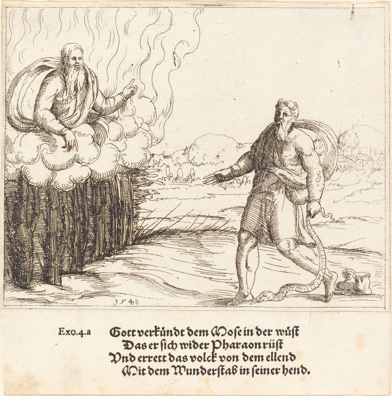 Moses og slangen, 1548. av Augustin Hirschvogel