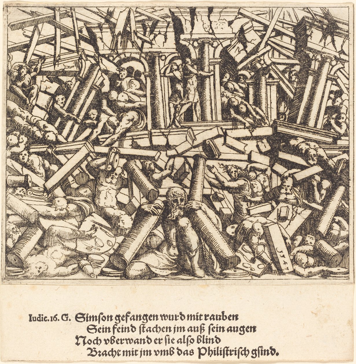 Samsons død, 1547. av Augustin Hirschvogel