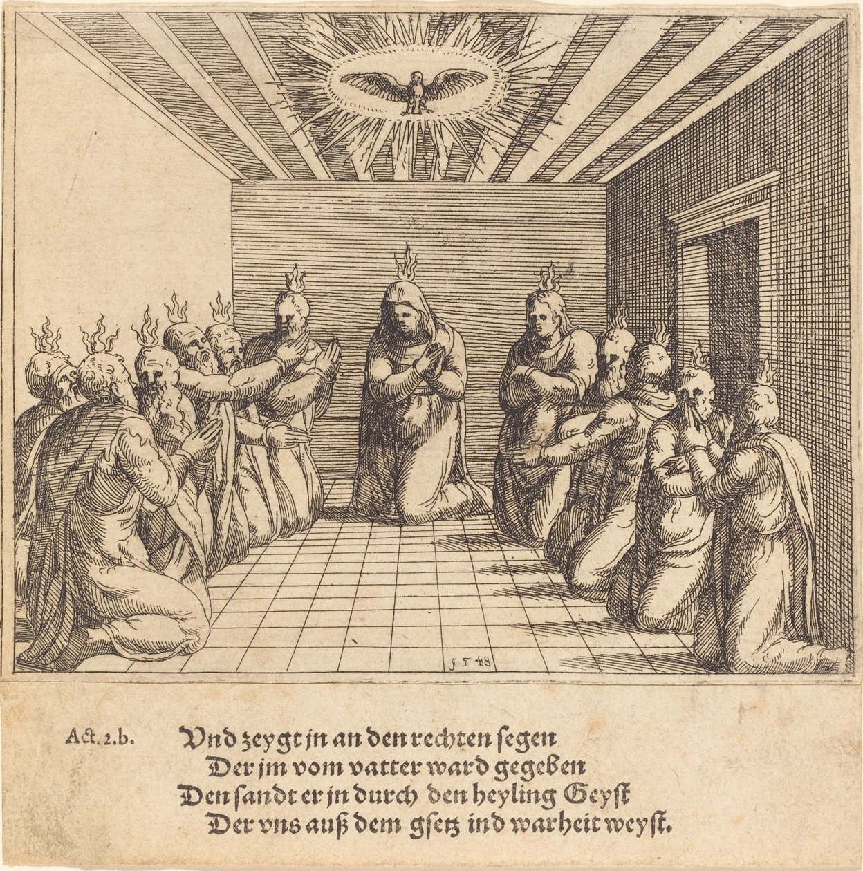 Den hellige ånds nedstigning, 1548. av Augustin Hirschvogel