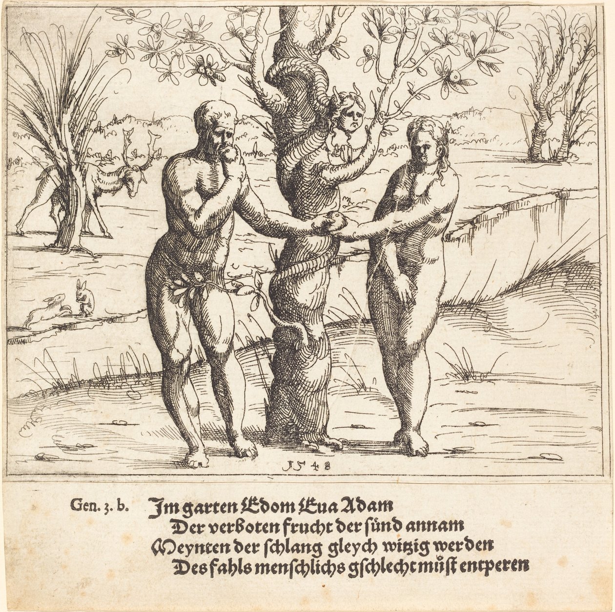 Menneskets fall, 1548. av Augustin Hirschvogel