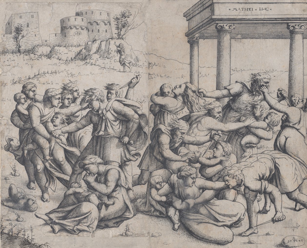 The Massacre of the Innocents, 1545. av Augustin Hirschvogel