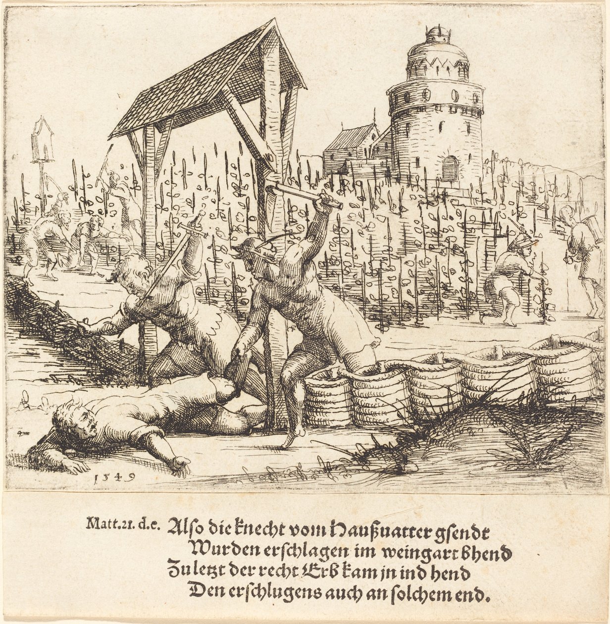 Lignelsen om de onde ektemenn, 1549. av Augustin Hirschvogel