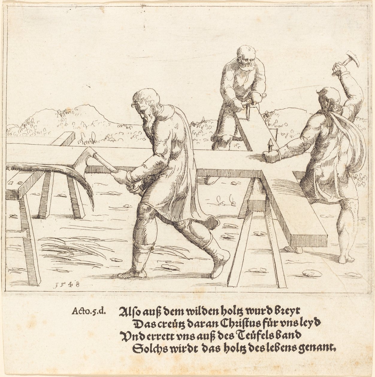 Korsets forberedelse, 1548. av Augustin Hirschvogel