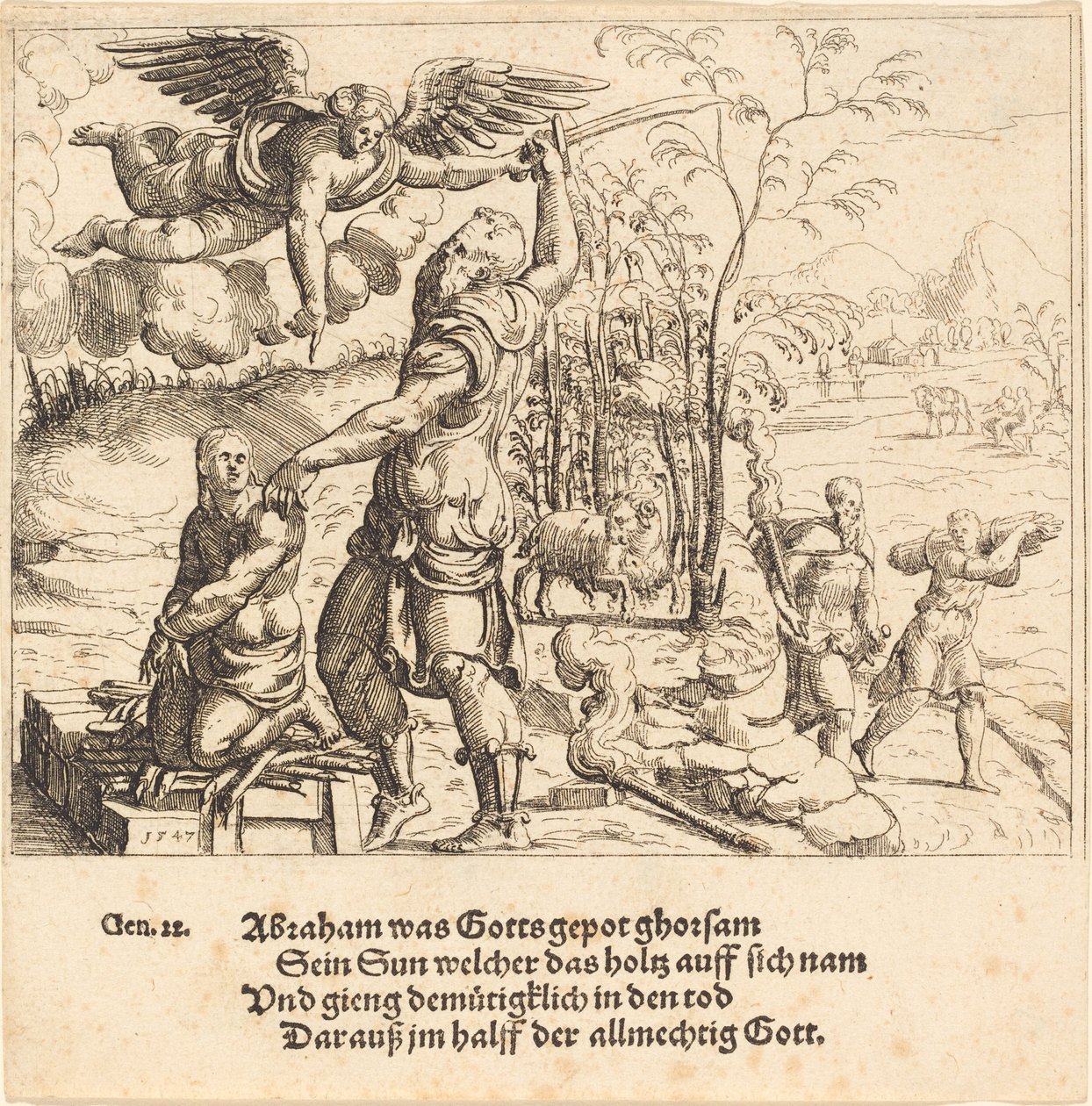The Sacrifice of Isaac, 1547. av Augustin Hirschvogel