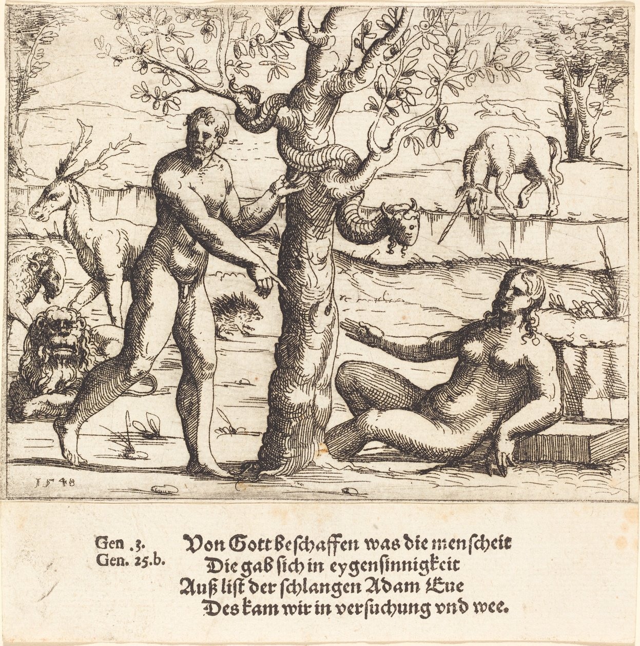 Evas fristelse av Augustin Hirschvogel