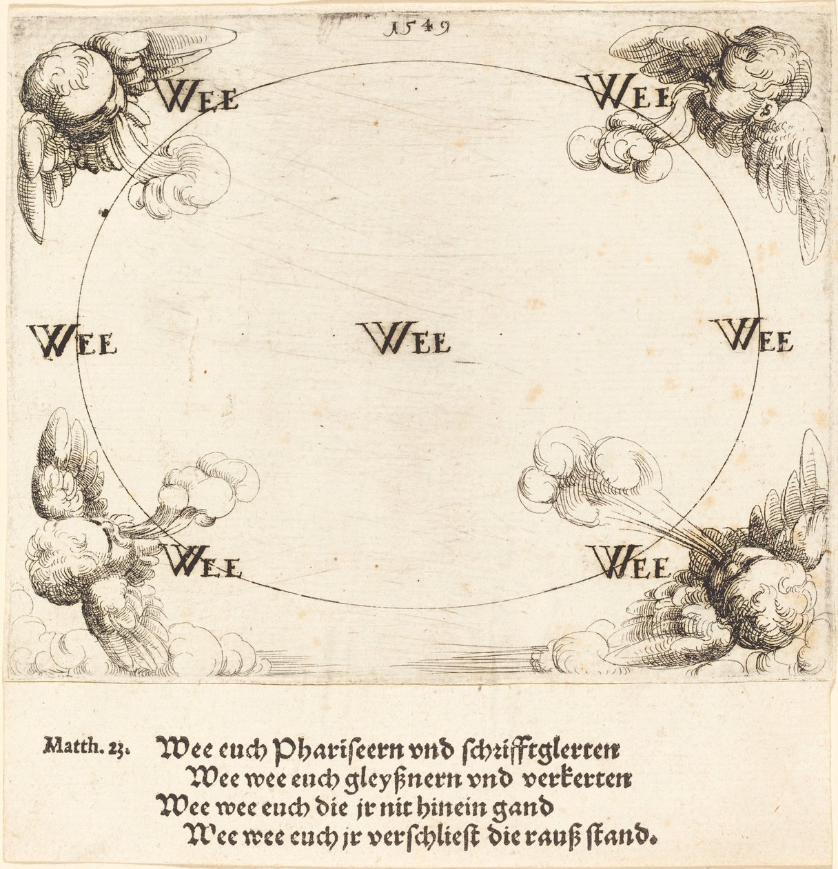 Ve er uttalt over begjærlighet, 1549. av Augustin Hirschvogel