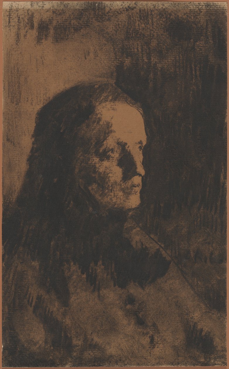 Hodet til en gammel kvinne av Augustin Théodule Ribot