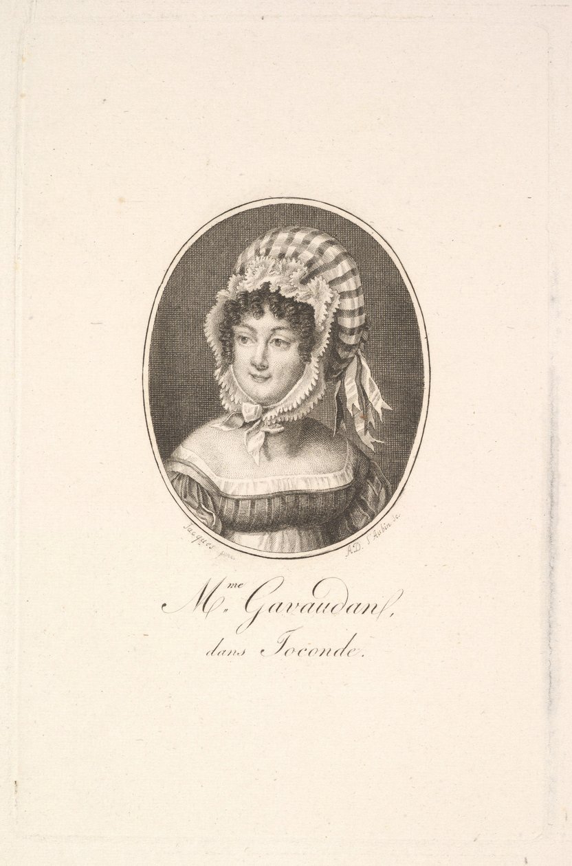 Portrett av Madame Gavaudan. av Augustin de Saint Aubin