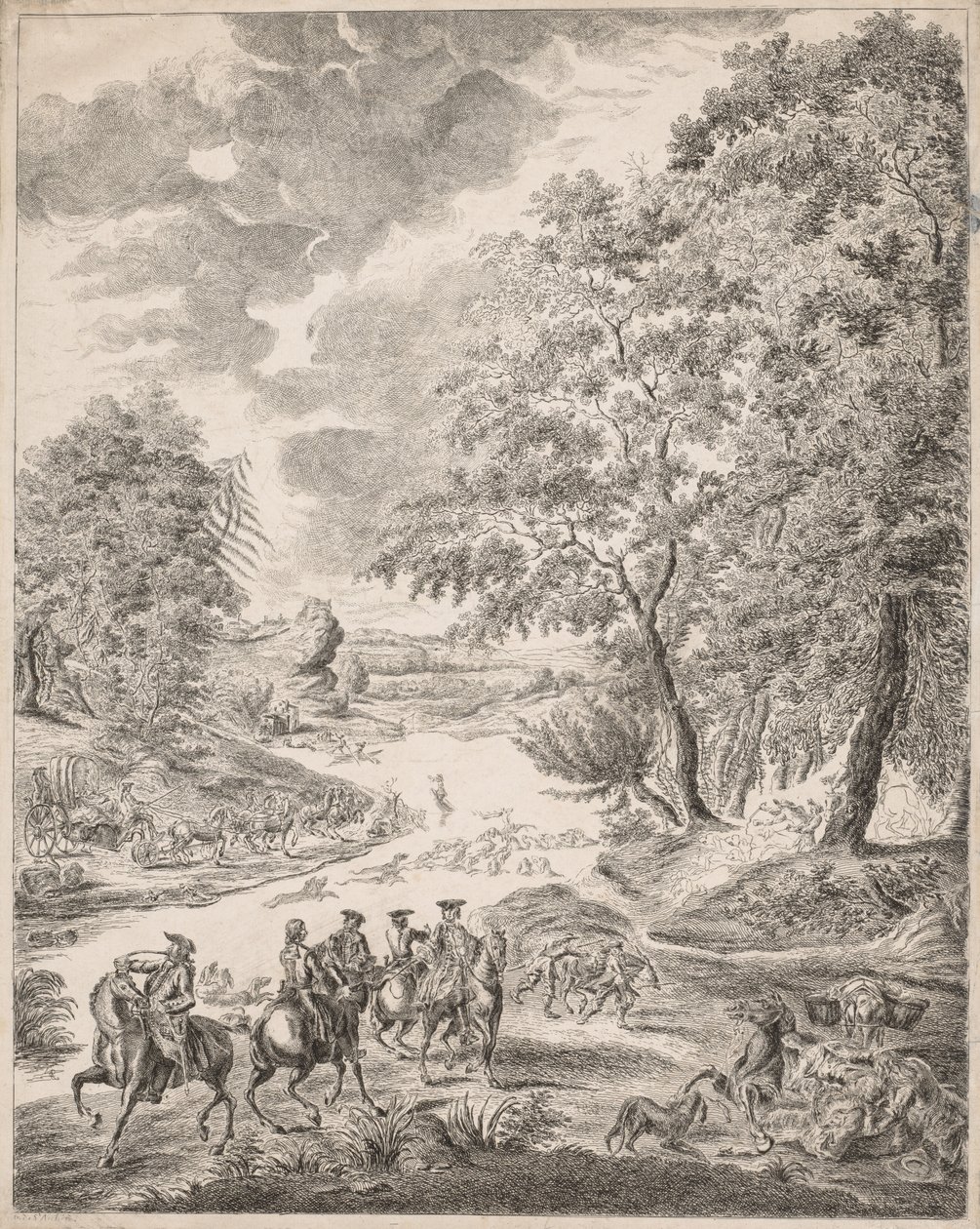 Hjortejakten. av Augustin de Saint Aubin