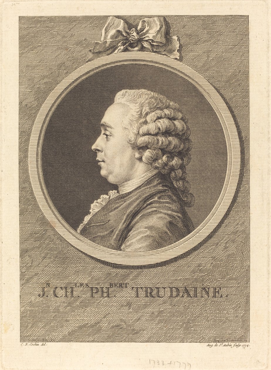 Jean-Charles-Philibert Trudaine av Augustin de Saint Aubin after Charles Nicolas Cochin II