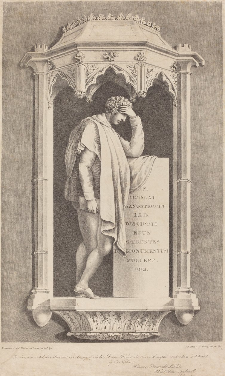 Monument til Nicolai Wanostrocht av Augustine Aglio after John Flaxman