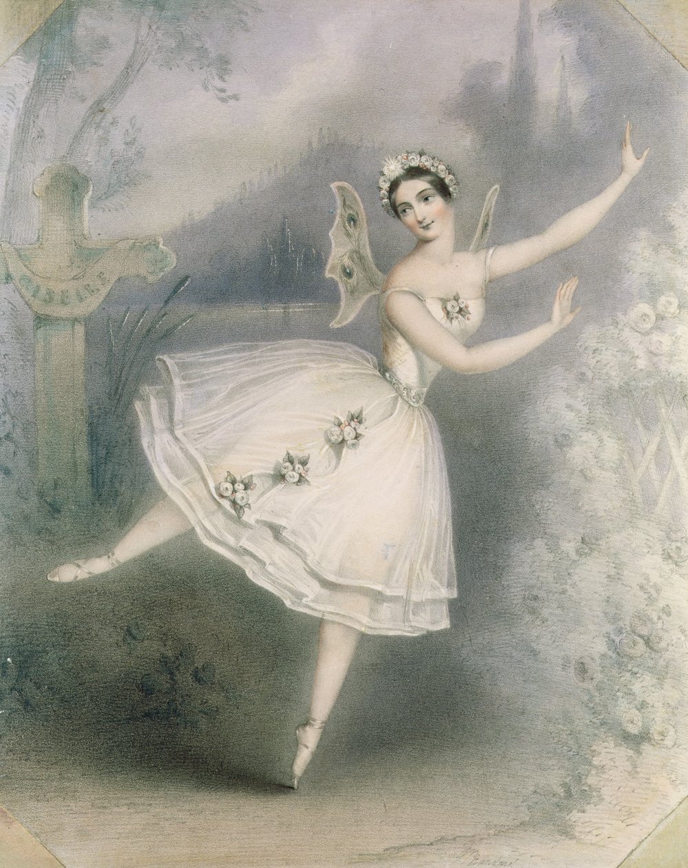 Carlotta Grisi (1819-99) som Giselle, Paris, ca. 1841 av Augustus Jules Bouvier
