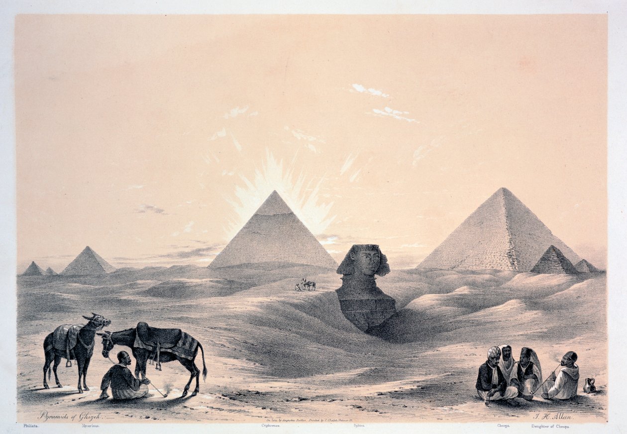 Pyramidene i Giza, 1843 av Augustus Butler