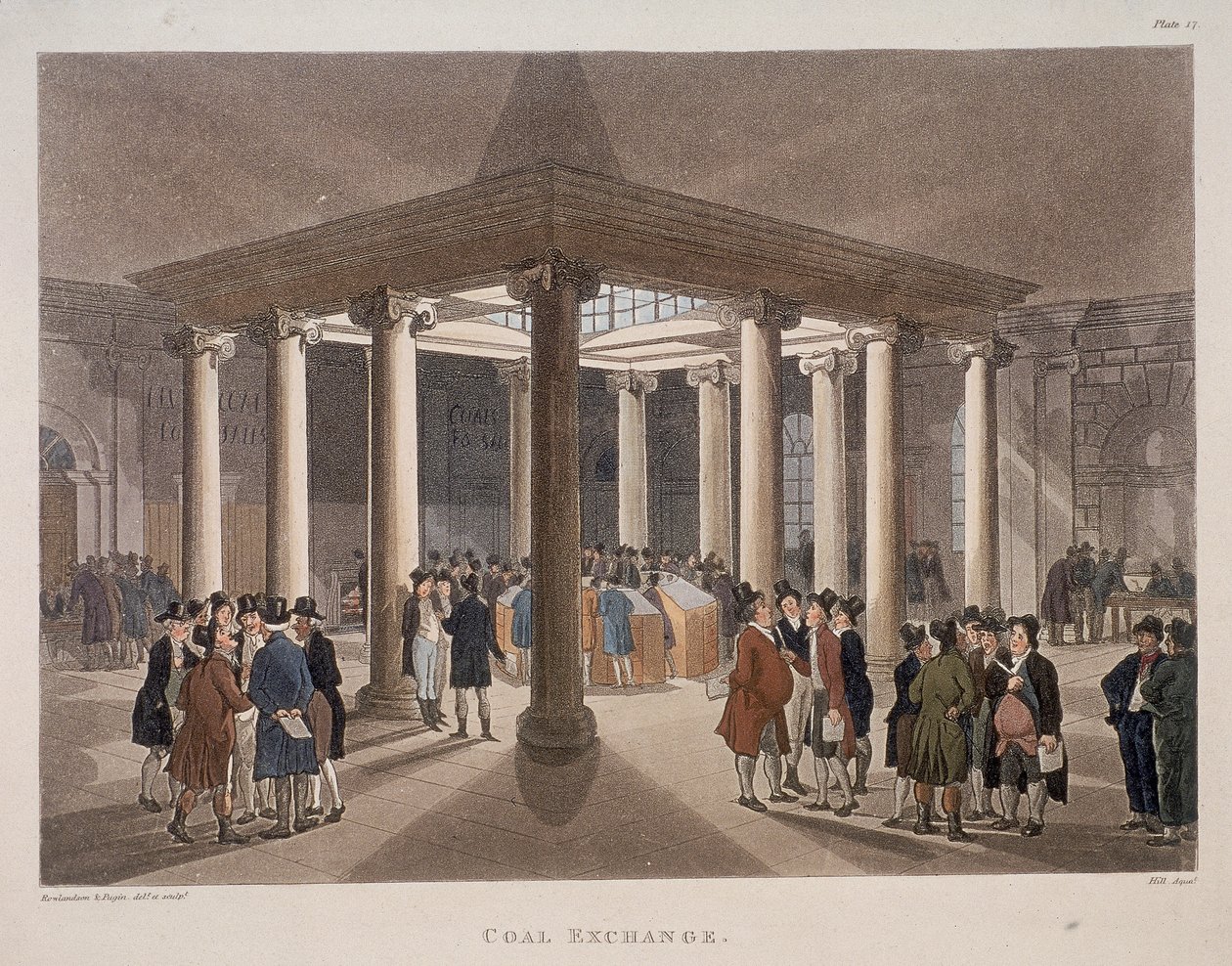 Kullbørs, London, 1808 av Augustus Charles Pugin, Thomas Rowlandson