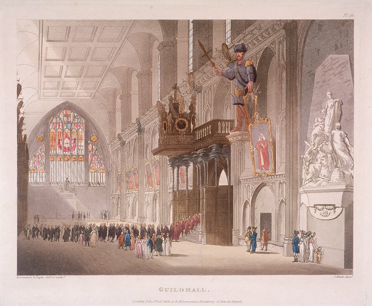 Guildhall, London, 1808 av Augustus Charles Pugin, Thomas Rowlandson