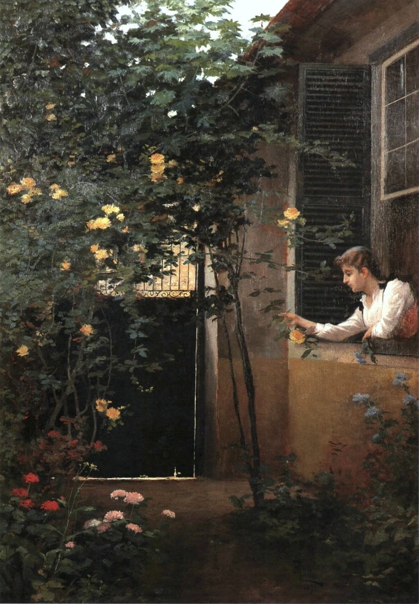 Moca na janela English: Girl at the window av Aurelio de Figueiredo