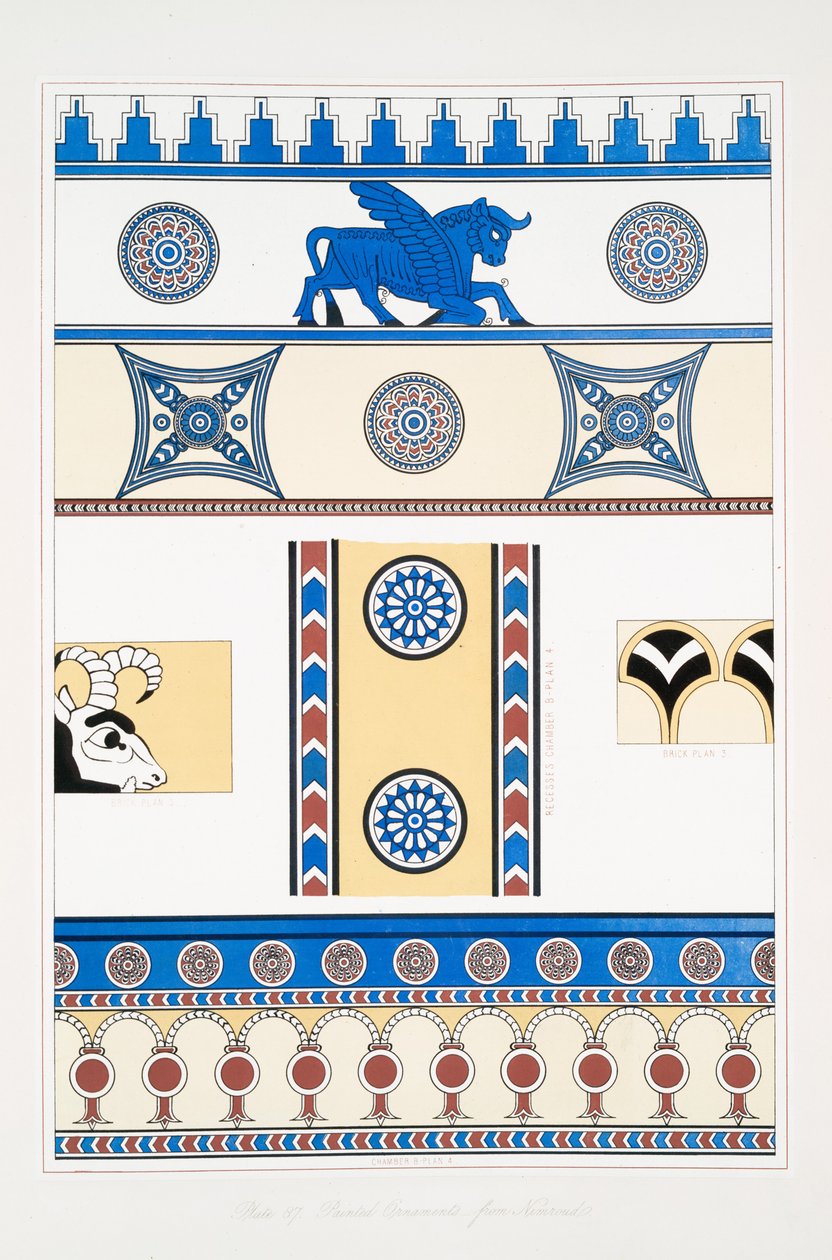 Malte ornamenter fra Nimroud [Calah] av Austen Henry Layard