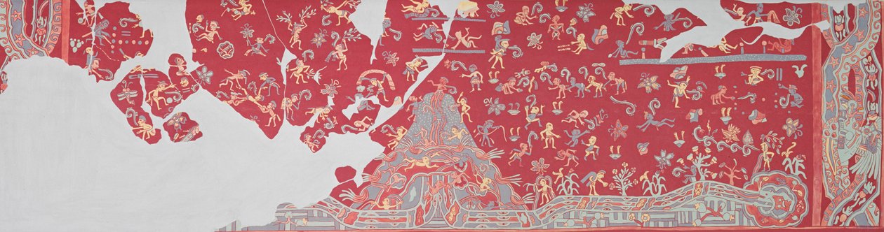 Regngudens himmel, freskomaleri av Tlalocan (veggmaleri) av Aztec