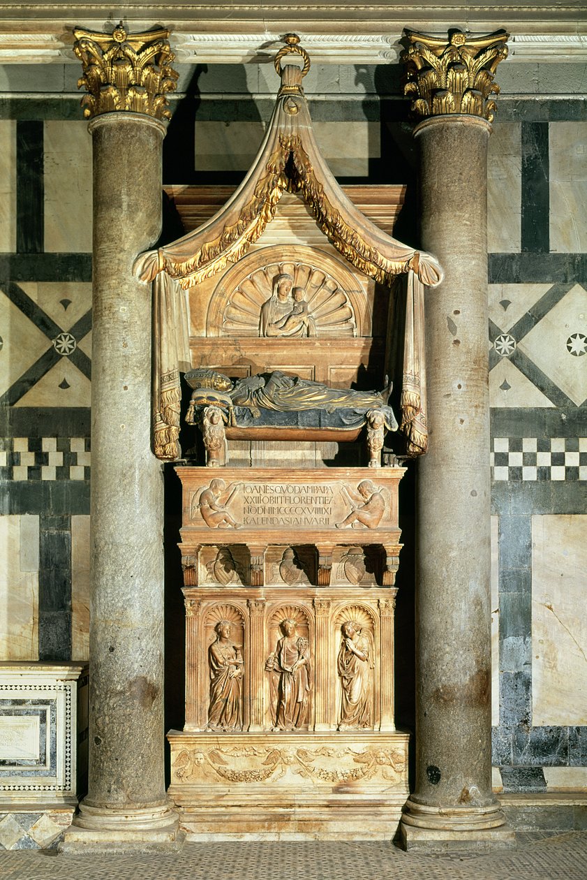 Utsikt over graven til pave Johannes XXIII (ca. 1370-1419) av Donatello