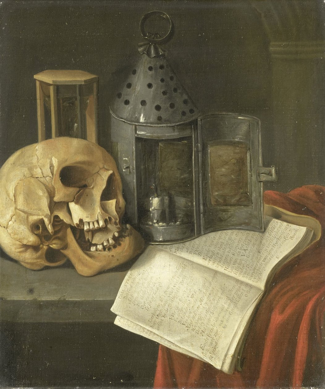 Vanitas stilleben av B. Schaak