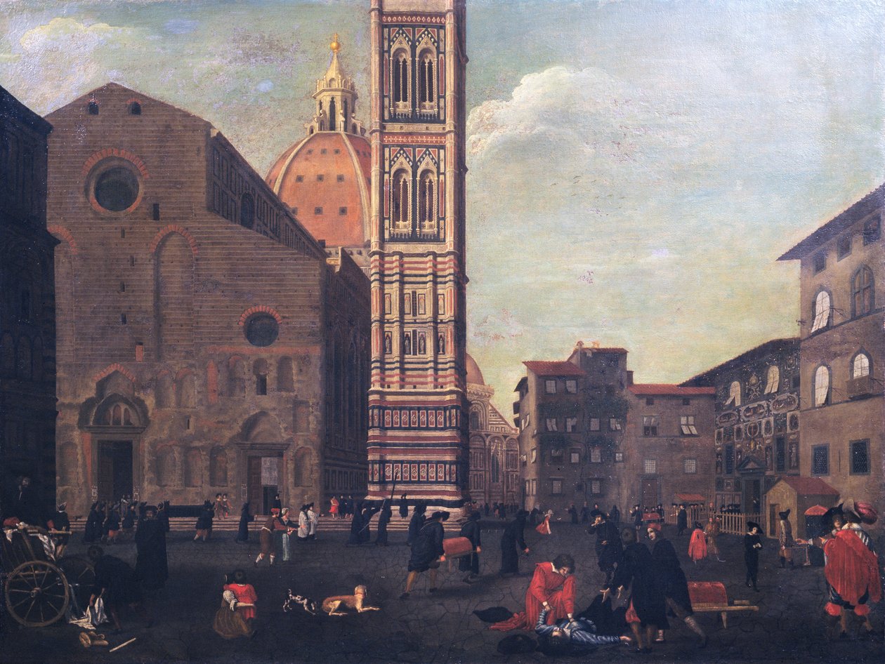 Pesten i Firenze i 1630 av Baccio del Bianco
