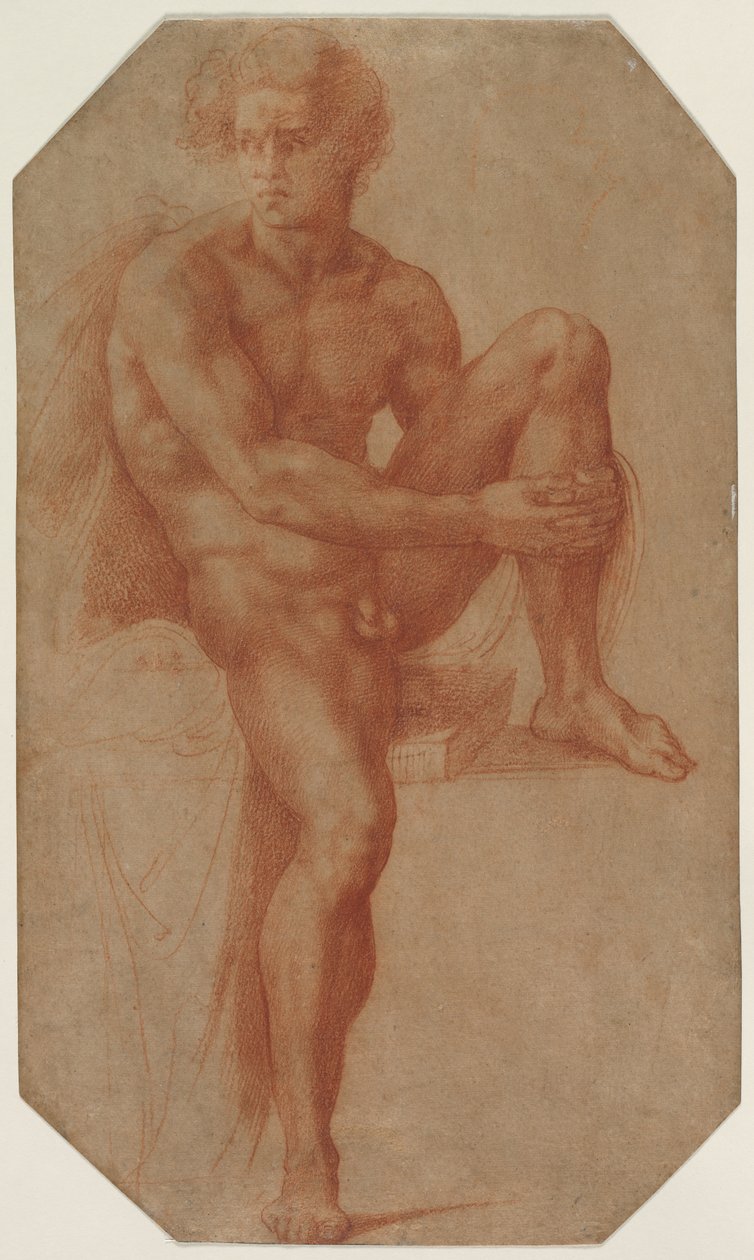 Sittende mann naken, ca. 1516-1520. av Baccio Bandinelli