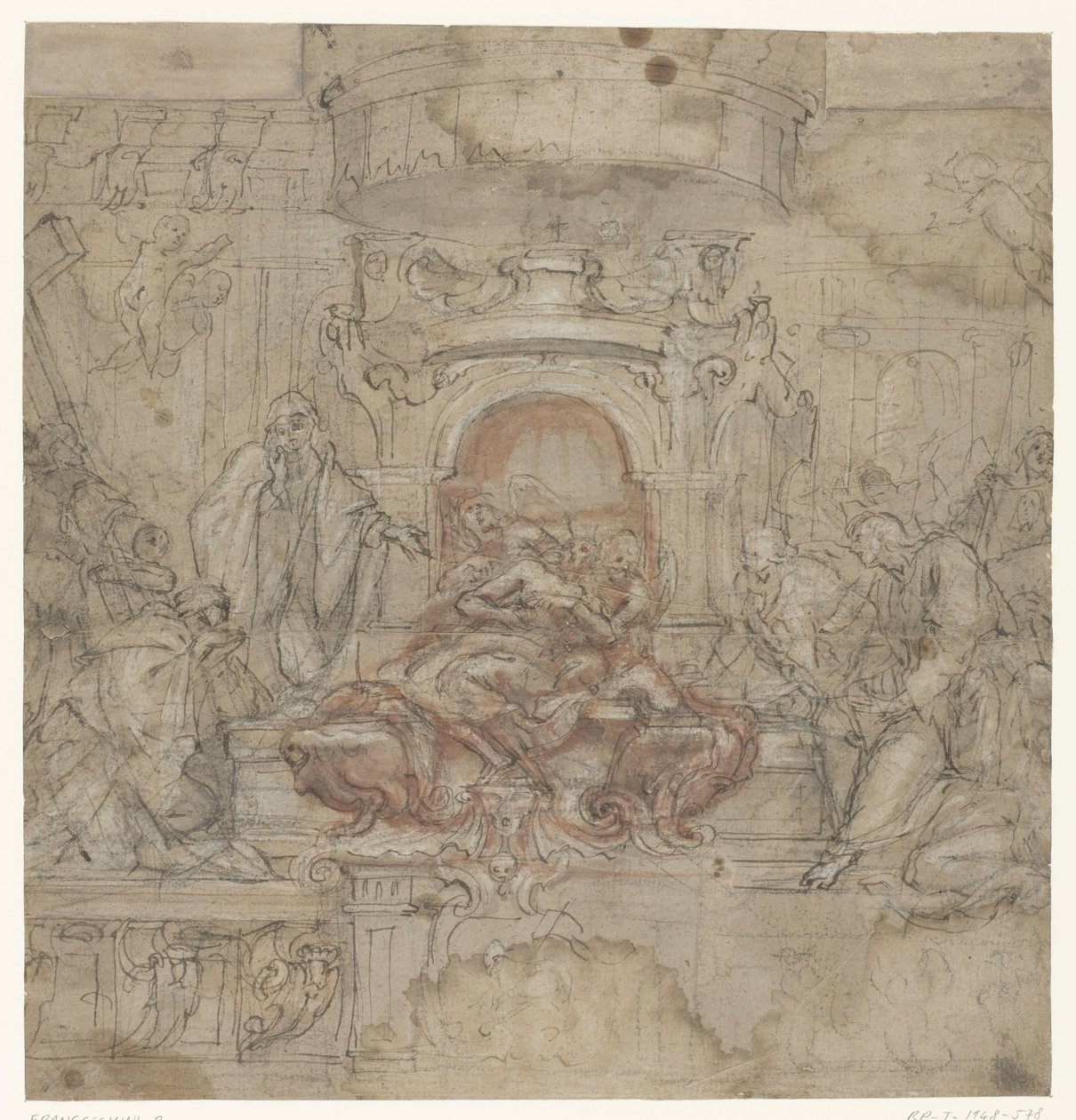 Design for et scenografisk påskealter av Baldassare Franceschini