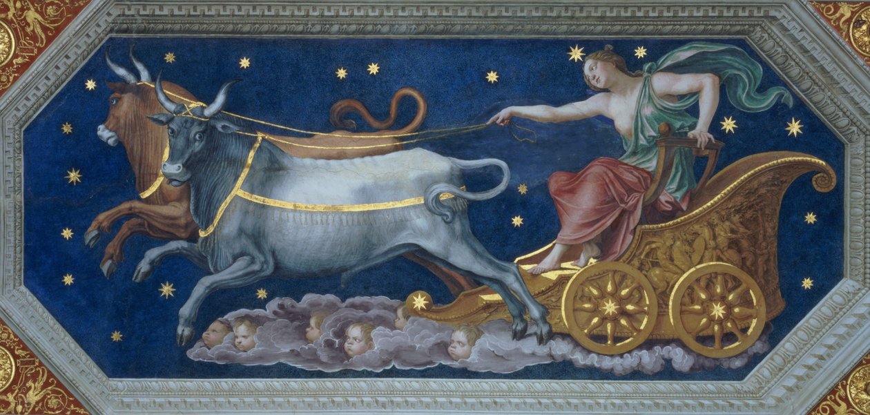 Nymfen Callisto på Jupiters vogn, takdekorasjon fra 