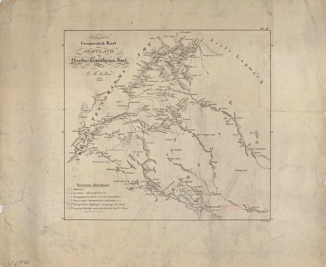 Kartet er gitt ut i (1831) og viser Jemtland av Baltazar Mathias Keilhau