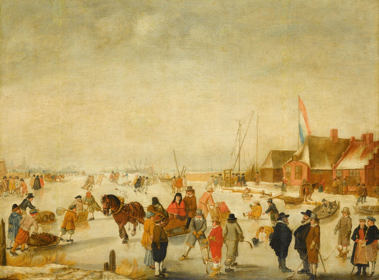 Nyter isen av Barend Avercamp
