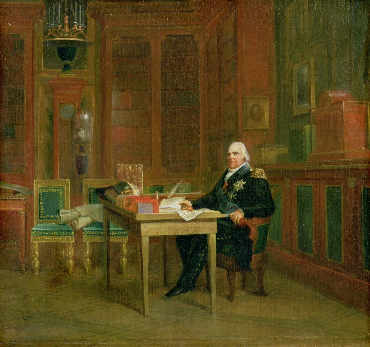 Louis XVIII (1755-1824) i sin studie ved Tuileriene av Baron François Pascal Simon Gérard