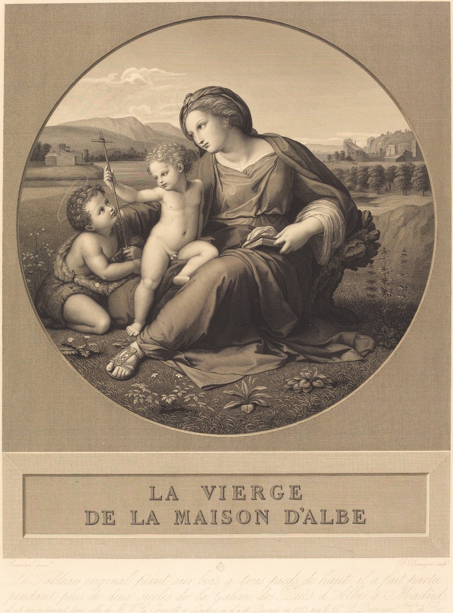 Alba Madonna av Baron Auguste Gaspard Louis Desnoyers after Raphael